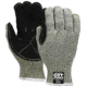 MCR Safety Cut Pro Hero 7 Gauge Regular Weight Shell Cut Resistant Work Gloves with Leather Palm, Black, Small, 93861S