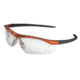 MCR Safety DL1 Series Safety Glasses, UV-AF Anti-Fog Coating, Soft TPR Nose Piece, Clear/Nuclear Orange Frame, One Size, DL210AF