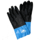 MCR Safety Duoprene Neoprene Coated Work Gloves, Double Dipped Sandy Neoprene, 12in Length Fully Coated, Brushed Interlock Liner, Black/Blue, Medium, 6962M