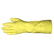 MCR Safety Extra Long Flock Lined Rubber Latex Gloves, 18 mil Thickness, 15in Length, Industry Standard Grade, Yellow, Large, 5255L