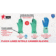 MCR Safety Flock Lined Nitrile/Latex Blend Gloves, Blue/Green, Extra Small, 5340XS