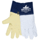 MCR Safety Gloves For Glory Leather Welding Work Gloves, Kevlar Lined, Premium Grain Goatskin Leather, 4.5in Split Cowskin Leather Cuff, White and Blue, Small, 4850KS