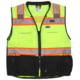 MCR Safety Hi Vis Reflective Safety Vest, ANSI 107 Type R Class 2, 3in Silver Reflective, Zipper Front Closure, Back Plan Pocket, Solid Front Mesh Back