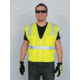 MCR Safety Hi Vis Reflective Safety Vest, ANSI Type R Class 2, Mesh Back with Solid Front, Zipper Front, 2in Silver Stripes, Fluorescent Lime, 2X, CL2LCX2
