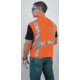 MCR Safety Hi Vis Reflective Safety Vest, ANSI Type R Class 2, Mesh Back with Solid Front, Zipper Front, 2in Silver Stripes, Fluorescent Orange, L, CL2OCL