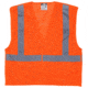 MCR Safety CL2MOL Hi Vis Reflective Safety Vest, ANSI Type R Class 2, Mesh with 2in Silver Stripes, Breakaway Design with Hook and Loop Closures, Fluorescent Orange, M, CL2MOL