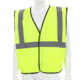 MCR Safety Hi Vis Reflective Safety Vest, ANSI Type R Class 2, Mesh with 2in Silver Stripes, Hook and Loop Front Closure, Fluorescent Lime, S, VCL2MLS