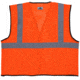MCR Safety Hi Vis Reflective Safety Vest, ANSI Type R Class 2, Mesh with 2in Silver Stripes, Hook and Loop Front Closure, Fluorescent Orange, XL, VCL2MOXL