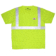 MCR Safety Hi Vis Safety Work T-Shirts, Soft Poly Jersey Knit, Short Sleeve and Tagless Design, ANSI 107 Type R Class 2, Fluorescent Lime, Fluorescent Lime, 4X, STSCL2SLX4