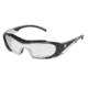 MCR Safety HL1 Series Safety Glasses, Anti-Fog Coating, Non-Slip TPR Temples and Nose Piece, Extended Brow Guard, I/O Clear Mirror, One Size, HL119AF