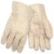 MCR Safety Hot Mill Work Gloves, 24oz Cotton Fabric, Nap-In, 2.5in Band Top and Knuckle Strap, Recycled Liner, Regular Weight, Natural, Large, 9124KI