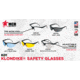 MCR Safety KD110 Klondike KD1 Series Safety Glasses, Adjustable Temple Length, Clear, One Size, KD110