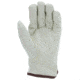 MCR Safety Leather Driver Work Gloves, Beige Synthetic Leather with Grain Cowskin Texture, Fleece Lined and Keystone Thumb, Beige, Small, 3750S