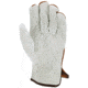 MCR Safety Leather Drivers Work Gloves, CV Grade Cow Grain Palm and Split Leather Back, Keystone Thumb, Beige, Small, 3205S