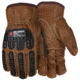 MCR Safety Leather Drivers Work Gloves, Kevlar Lined with TPR Back of Hand Protection, Keystone Thumb, Brown, X - Large, 36336KXL