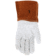 MCR Safety Leather Welding Work Gloves, Cow Grain Leather, 4in Split Leather Bell Cuff, Lined and Sewn with ARX Cut Resistant Material, Beige and Russet, Large, 4955HL