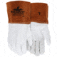 MCR Safety Leather Welding Work Gloves, Cow Grain Leather, 4in Split Leather Bell Cuff, Lined and Sewn with ARX Cut Resistant Material, Beige and Russet, Large, 4955HL
