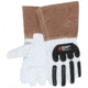 MCR Safety Leather Welding Work Gloves, Premium Grain Goatskin Leather, 5in Split Cowskin Cuff, Thinsulate Lined, White, Medium, 48406TM