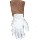 MCR Safety Leather Welding Work Gloves, Premium Grain Goatskin Leather, 5in Split Cowskin Cuff, Thinsulate Lined, White, Medium, 48406TM
