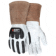 MCR Safety Leather Welding Work Gloves, Premium Grain Goatskin Leather, 5in Split Cowskin Cuff, Thinsulate Lined, White, Medium, 48406TM