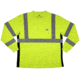 MCR Safety LSTSCL3MLX4 Hi Vis Safety Work T-Shirts, Soft Poly Birdseye Mesh, Long Sleeve and Tagless Design, ANSI 107 Type R Class 3, Lime, 4X, LSTSCL3MLX4