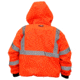 MCR Safety Luminator 2-in-1 Bomber Jacket with Removable Zip Out Fleece Liner, PU/Cotton Poly,ANSI Class 3, Attached Hide-Away Hood, Fluorescent Orange, L, BP2CL3OL