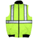 MCR Safety Luminator Body Warmer, ANSI Class 2, Water Resistant, Insulated Poly, Fleece Liner w/Zipper Front, Fluorescent Lime, L, BWCS2LL