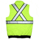 MCR Safety Luminator Body Warmer, ANSI Class 2, Water Resistant, Insulated Poly, Fleece Liner w/Zipper Front, Fluorescent Lime, L, BWCS2LL
