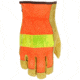 MCR Safety Luminator Hi-Vis Leather Drivers Work Gloves, Premium Grade Grain Pigskin with Mesh Back, Reflective Stripe, Beige, Large, 34111L