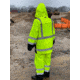 MCR Safety Luminator Hi Vis Lightweight Rain Pants, Poly/PU, High Bib Pocket and Full Elastic Suspenders, ANSI 107 Class E, Fluorescent Lime, L, 508SBPL