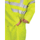 MCR Safety Luminator Hi Vis Long Waterproof Raincoat with Silver Reflective Stripes, .40mm PU/Cotton Poly, Blend Stretch, ANSI 107 Type R Class 3, Fluorescent Lime, XL, 518CXL