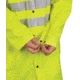 MCR Safety Luminator Hi Vis Long Waterproof Raincoat with Silver Reflective Stripes, .40mm PU/Cotton Poly, Blend Stretch, ANSI 107 Type R Class 3, Fluorescent Lime, XL, 518CXL