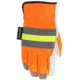 MCR Safety Luminator Leather Drivers Hi-Vis Work Gloves, Premium Grade Grain Goatskin, Hi-Vis Back with Reflective Stripes, White, Medium, 36111M