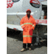 MCR Safety Luminator Series Reflective Waterproof Raincoat, .35mm PVC/Poly, Detachable Hood, Fluorescent Orange, 4X, 201CRX4