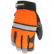 MCR Safety Mechanics Gloves, Premium Grain Cow Palm, Hi-Vis Back, Reflective Knuckle Stripe and Fingertips, Black, X - Large, 921XL