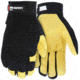 MCR Safety Mechanics Gloves, Supple Grain Deerskin Palm, Adjustable Hook and Loop Wrist Closure, Flexible and Breathable Spandex Back, Gold, Medium, 901M