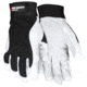 MCR Safety Mechanics Work Gloves, Rugged Grain Goatskin with Cowhide Double Palm, Reinforced Thumb Crotch, Spandex Back, White, Small, 906DPS