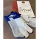 MCR Safety Mustang Leather Welding Work Gloves, Premium Top Grain Goatskin Leather, 4in Split Cowskin Leather Cuff, White Gray and Blue, Small, 4853S