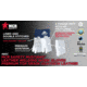 MCR Safety Mustang Leather Welding Work Gloves, Premium Top Grain Goatskin Leather, 4in Split Cowskin Leather Cuff, White Gray and Blue, Small, 4853S