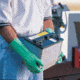 MCR Safety Nitri-Chem Flock Lined Nitrile Gloves, Industrial Grade, 13in Length, 18 mil Thickness, Green, XX - Large, 5331S