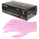 MCR Safety Nitrishield Disposable Nitrile Gloves, Premium 4 mil Nitrile, Medical Grade, Textured Grip and Powder Free, Pink, Small, 6010PS