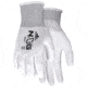MCR Safety NXG Work Gloves, 13 Gauge Polyester Shell, PU Palm and Fingertips, White, Medium, 96655M