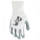 MCR Safety NXG Work Gloves, 15 Gauge Nylon Shell, Nitrile Foam Coated Palm and Fingertips, Gray/White, Medium, 9674M
