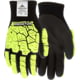 MCR Safety Predator Insulated Mechanics Hi-Visibility Impact Resistant Work Gloves, Black/Lime, Medium, PD3951M