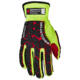 MCR Safety Predator Mechanics Work Gloves, Textured PVC Coated Palm, Tire Tread Pattern TPR Back of Hand Protection, Slip on Wrist with ID Pad, Red/Green, Small, PD2906S