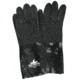 MCR Safety Premium PVC Coated Work Gloves, Double Dipped with Sandy PVC, Soft Interlock Lining, 14in Length, Black, Large, 6300S