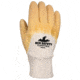 MCR Safety Premium Tufftex Series Rubber Coated Canvas Work Gloves, Crinkle Texture Finish, Comfortable Knit Wrist, Yellow/Natural, Large, 6825