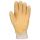 MCR Safety Premium Tufftex Series Rubber Coated Canvas Work Gloves, Crinkle Texture Finish, Comfortable Knit Wrist, Yellow/Natural, Large, 6825