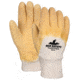 MCR Safety Premium Tufftex Series Rubber Coated Canvas Work Gloves, Crinkle Texture Finish, Comfortable Knit Wrist, Yellow/Natural, Large, 6825