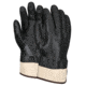 MCR Safety PVC Coated Work Gloves, Double Dipped with Sandy PVC, Soft Jersey Lining, Safety Cuff, Black, Large, 6521SC